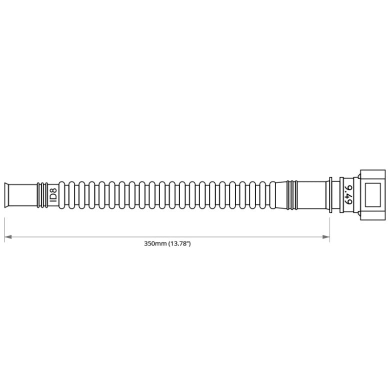 Paagisisene kütusevoolik 350mm SAE 9.49 sirge – ID8