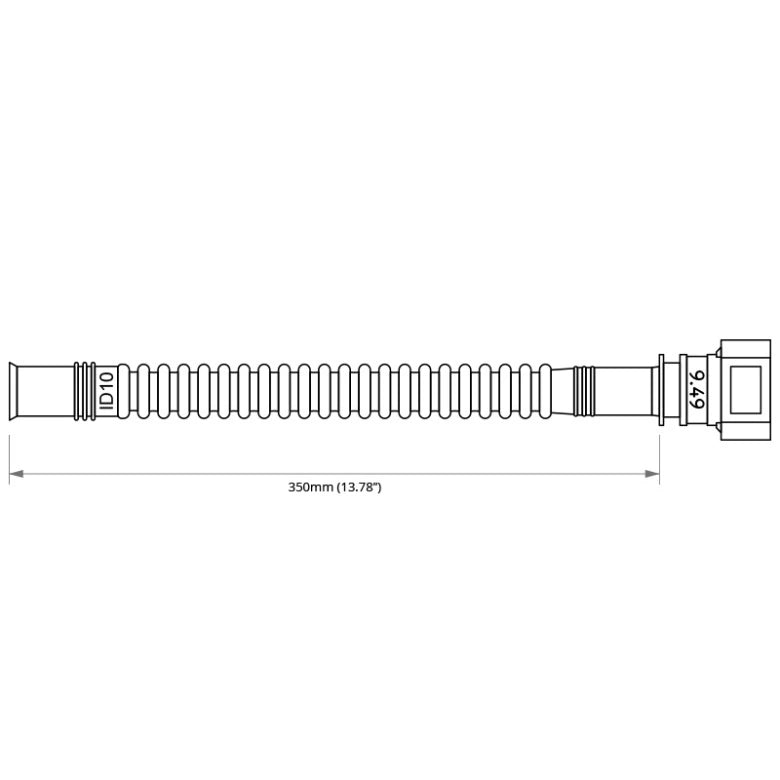 Paagisisene kütusevoolik 350mm SAE 9.49 sirge – ID10