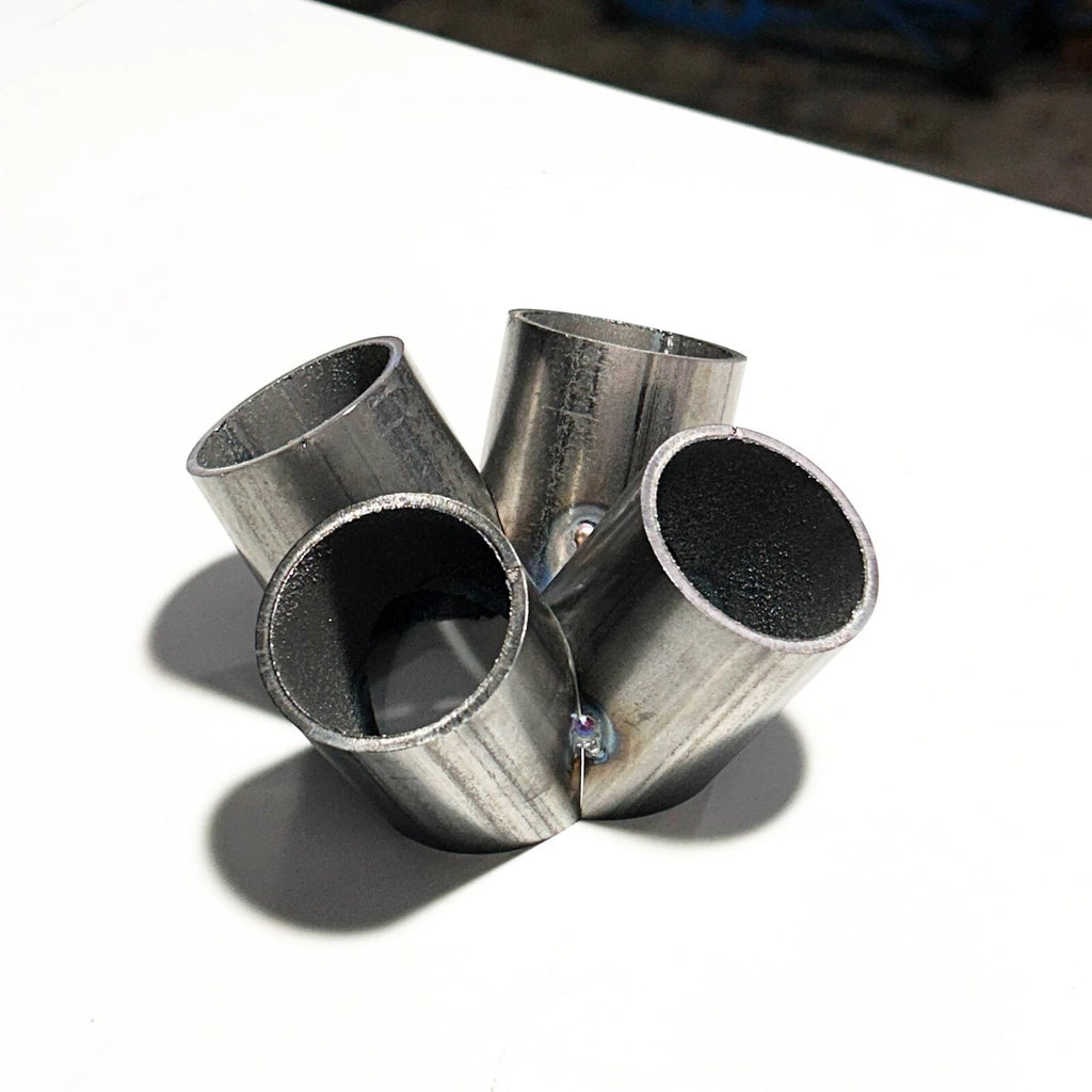4-in-1 DIY turbo väljalaskekollektori merger must teras