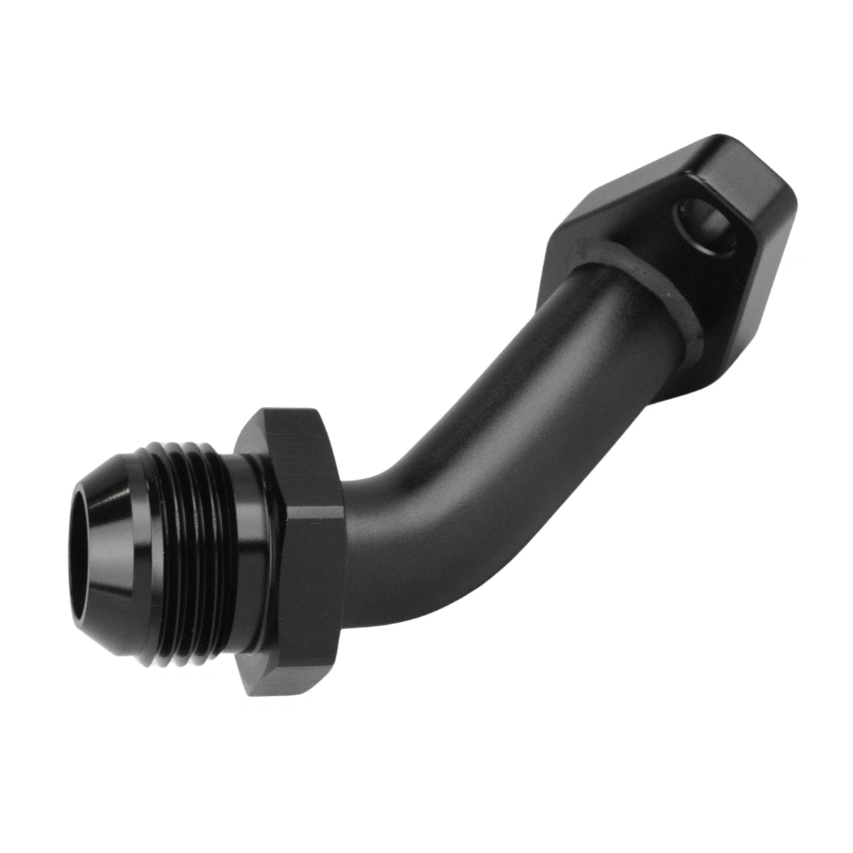 Oil return flange - AN12 long 45° Aluminum Main image