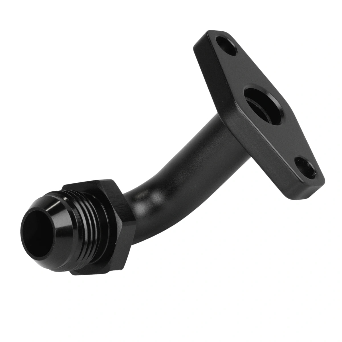 Oil return flang - AN12 long 90° Aluminum