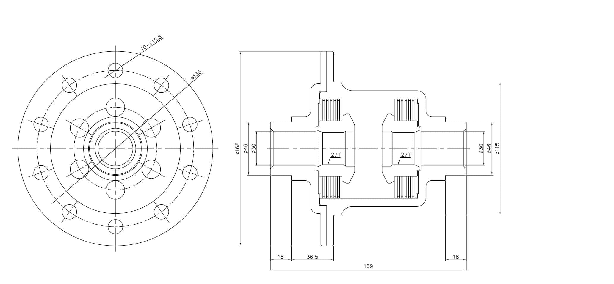 Tenaci LSD diferentsiaal – TBM-502 BMW E90 335i 188L 54,6mm Sekundaarkujutis