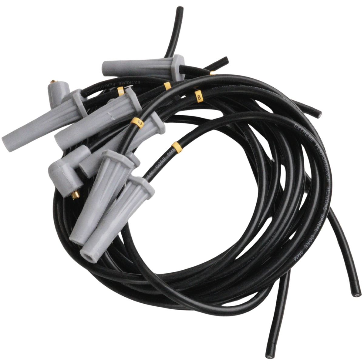 Ignition cable set straight angle Black