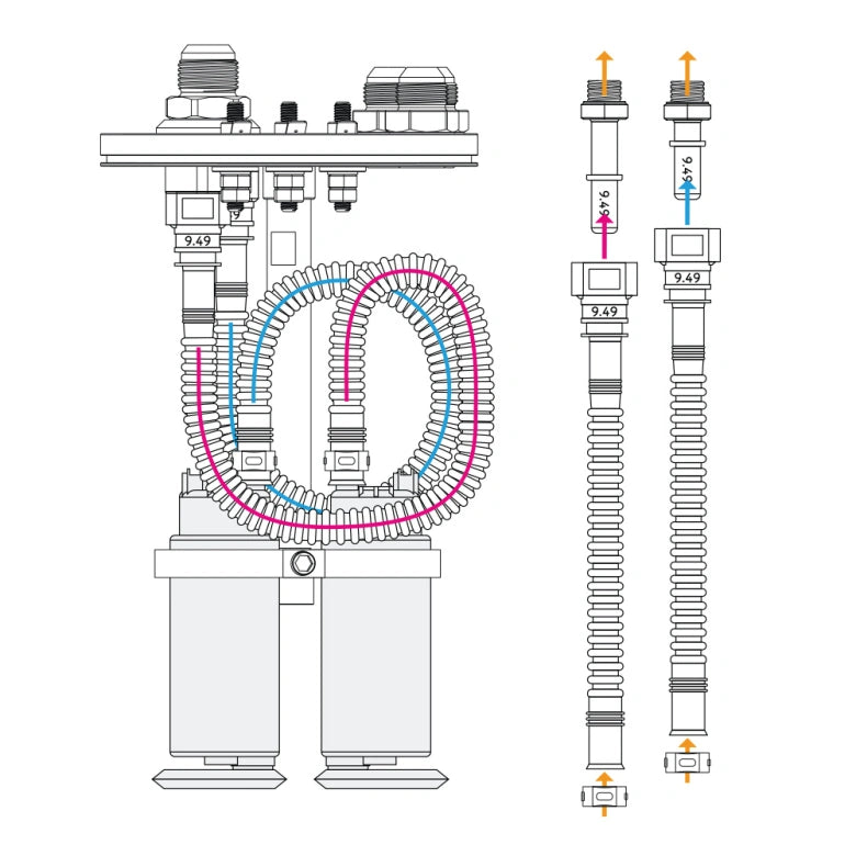 In-tank fuel pump mounting kit, quick connect and E85 proof (dual pumps) Main image