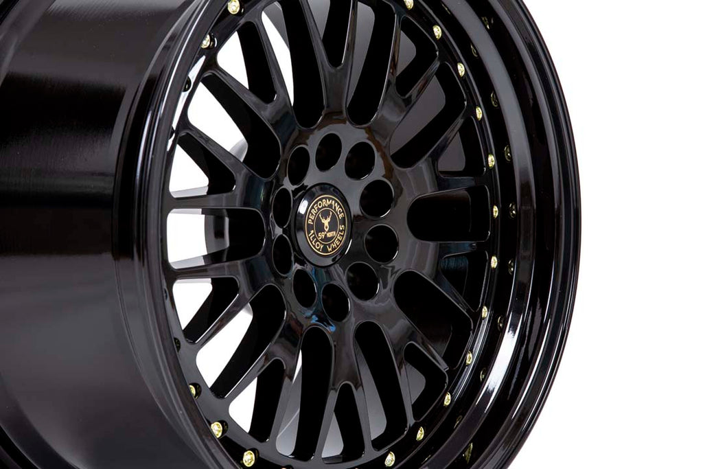 59North D-003 – Gloss Black / Gold Rivets