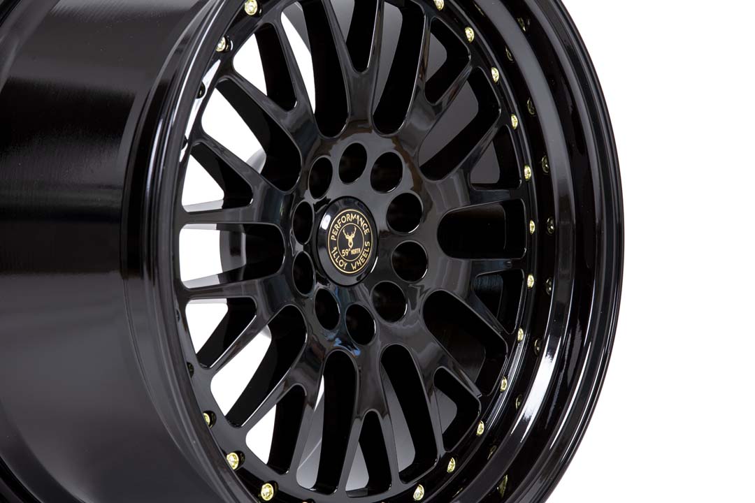 59North D-003 – Gloss Black / Gold Rivets