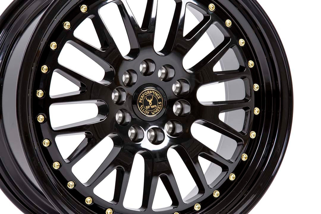 59North D-003 – Gloss Black / Gold Rivets