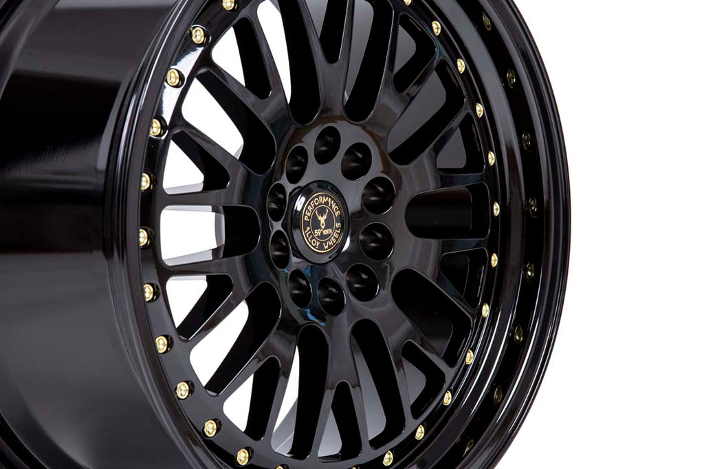 59North D-003 – Gloss Black / Gold Rivets