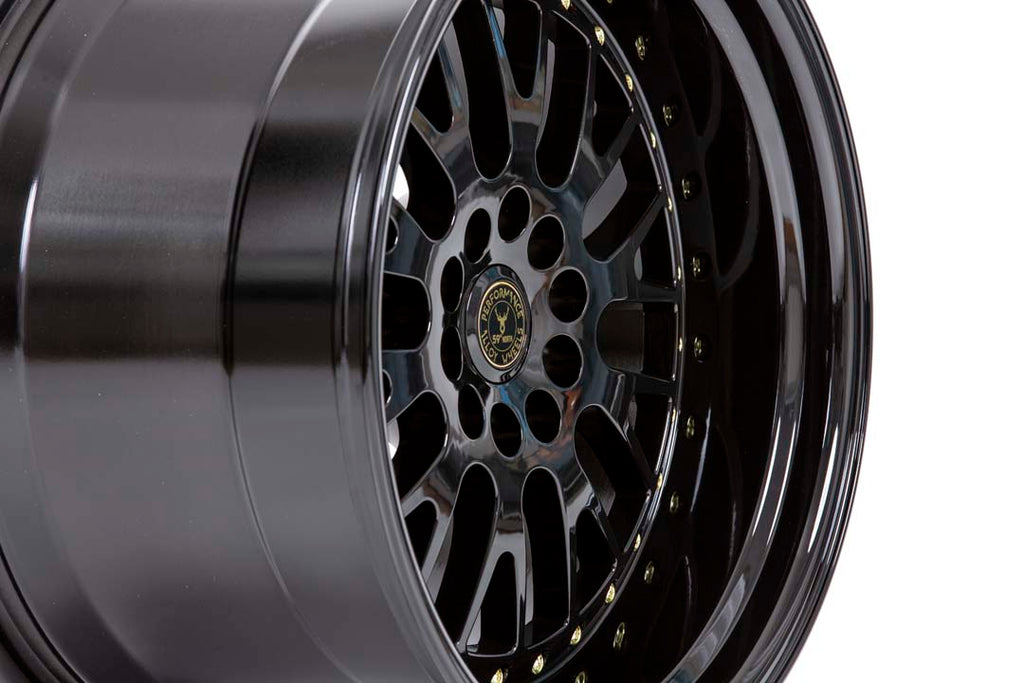 59North D-003 – Gloss Black / Gold Rivets