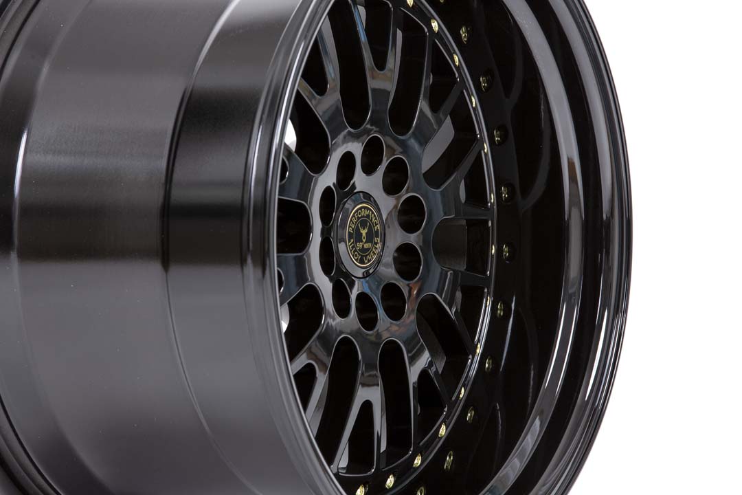 59North D-003 – Gloss Black / Gold Rivets