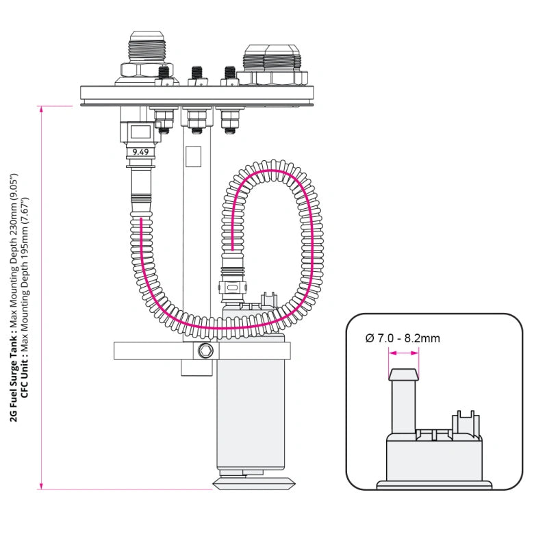 In-tank fuel pump mounting kit, quick connect and E85 proof Main image