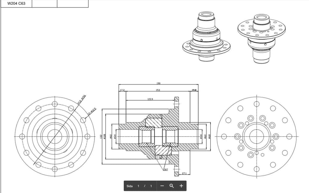 Tenaci Torsen diferentsiaal – Mercedes AMG C55 / C63 - W203 / W204